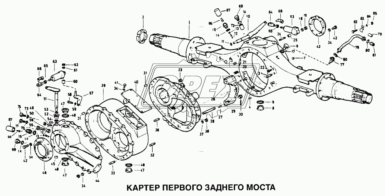 Картер первого заднего моста