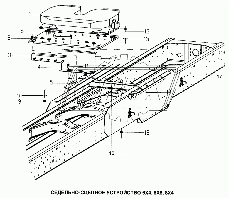 Седельно-сцепное устройство 6x4, 6x6, 8x4