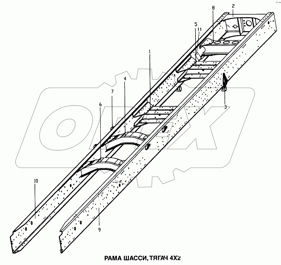Рама шасси, тягач 4x2