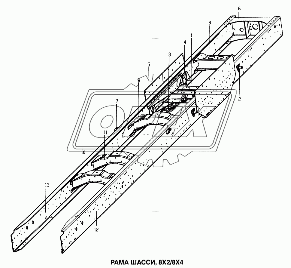 Рама шасси, 8x2/8x4
