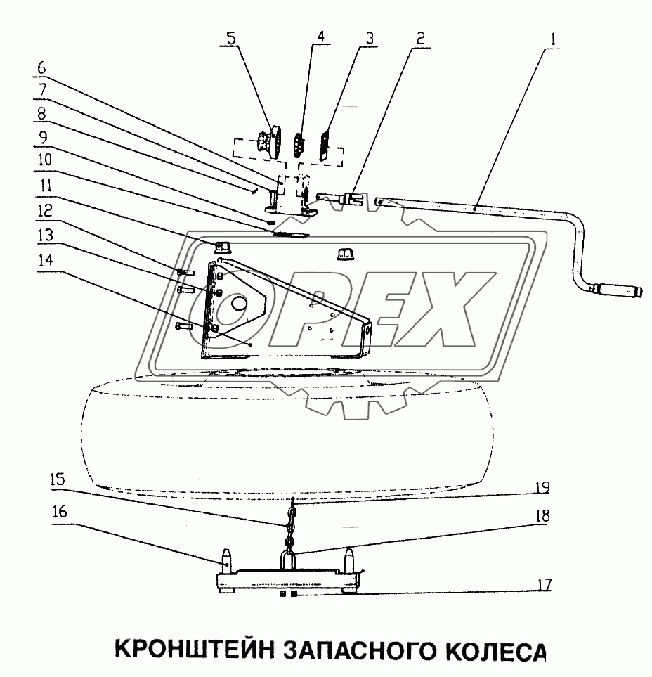 Кронштейн запасного колеса