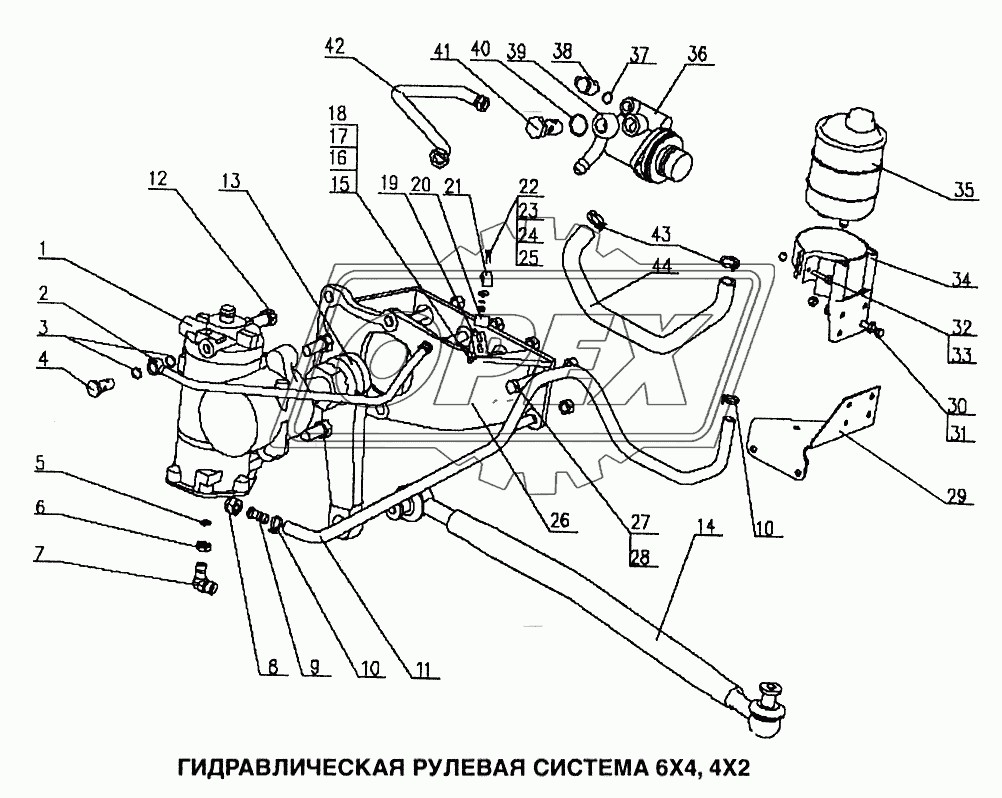 Гидравлическая рулевая система 6x4, 4x2