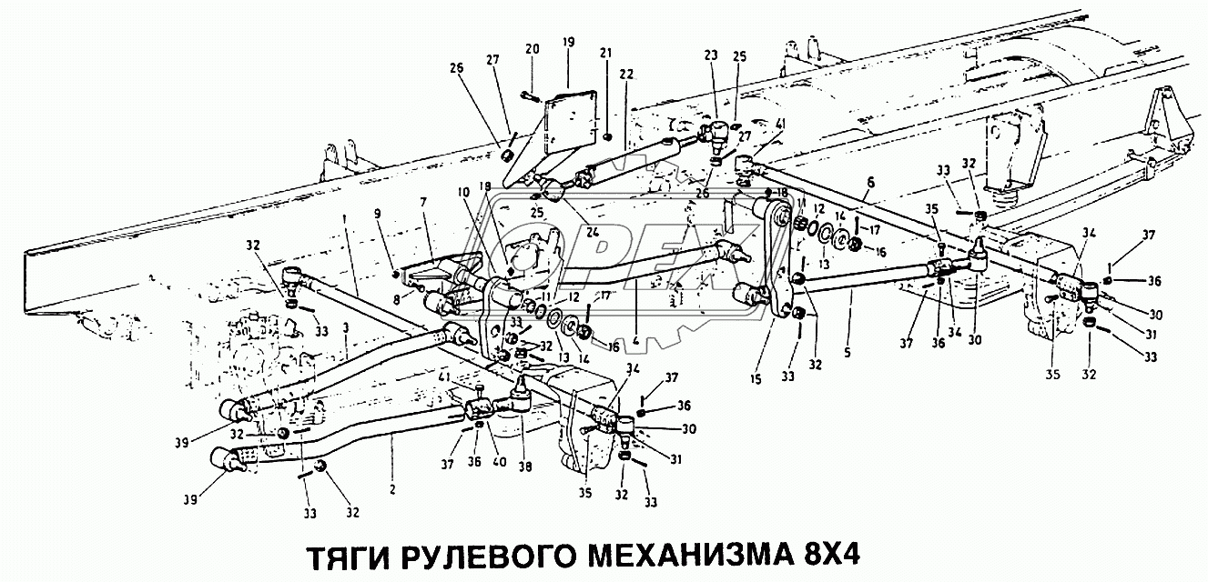 Тяги рулевого механизма 8x4