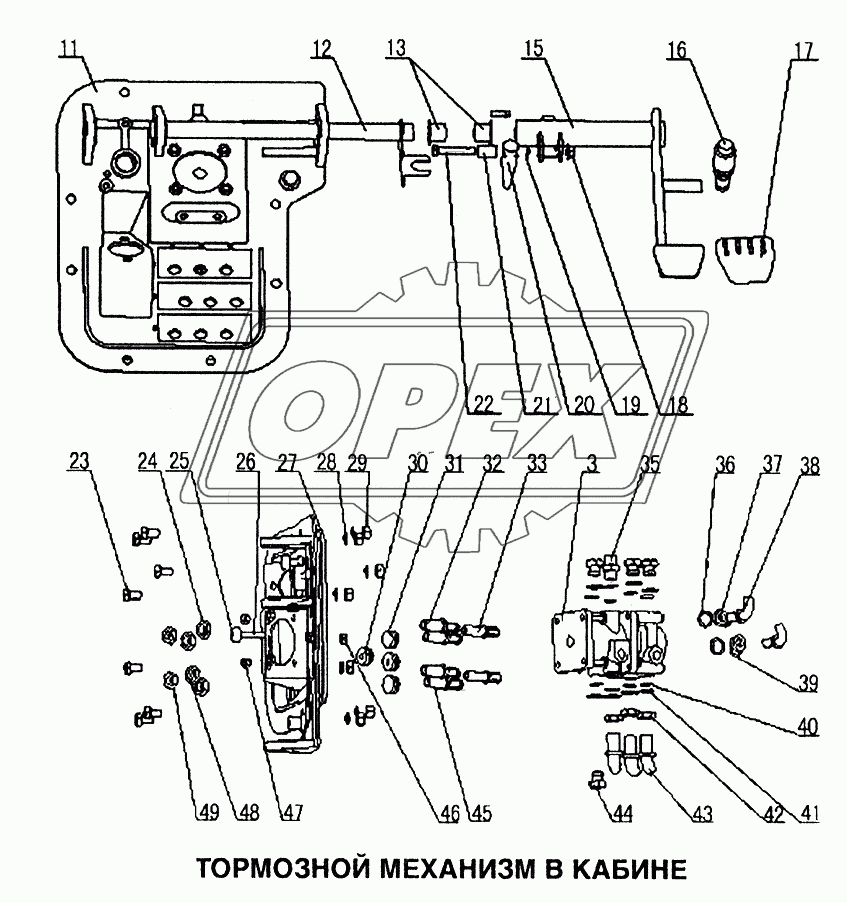 Тормозной механизм в кабине 2