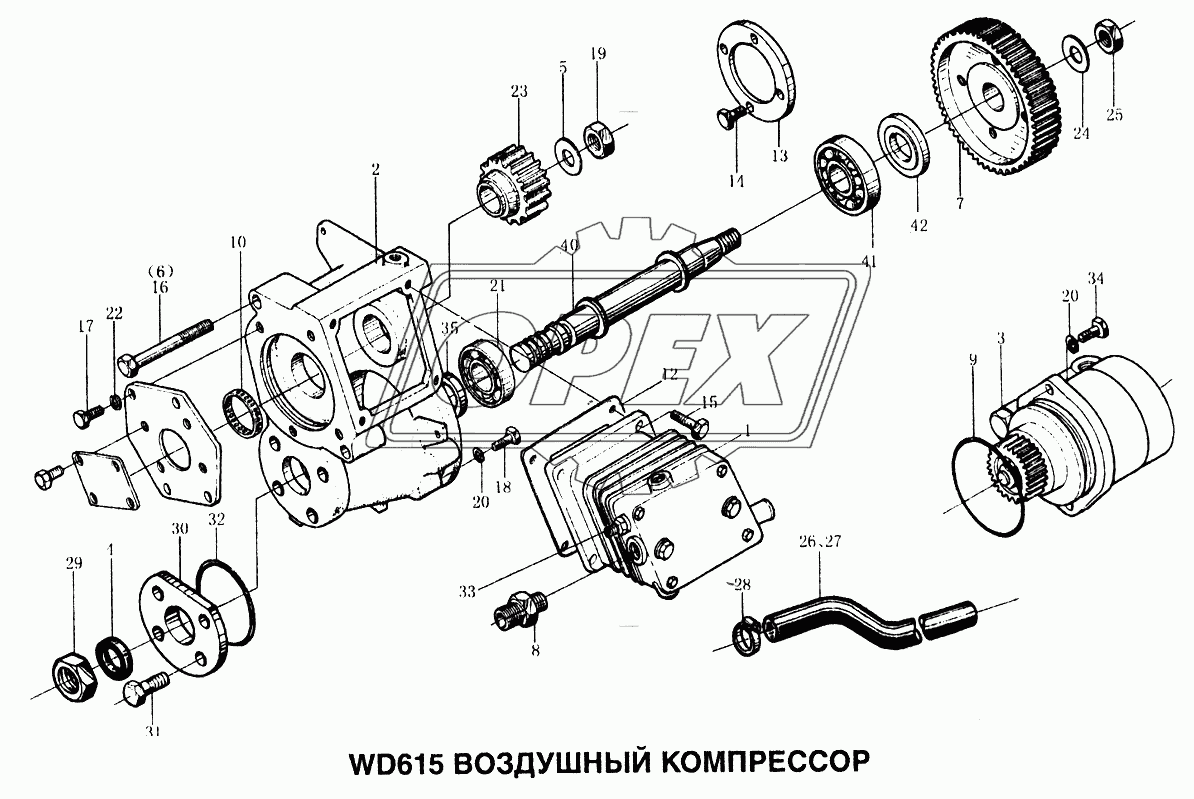 Воздушный компрессор двигателя WD615