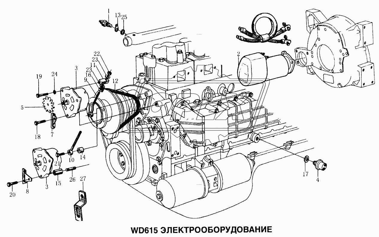 Электрооборудование двигателя WD615