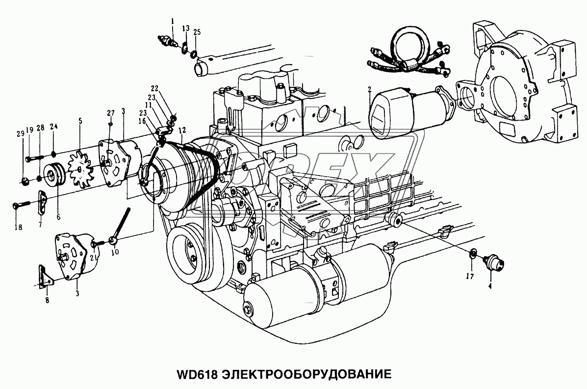 Электрооборудование двигателя WD618