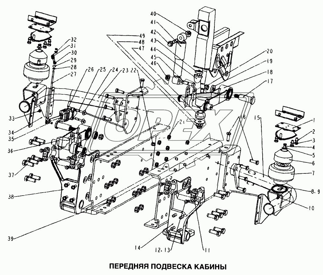 Передняя подвеска кабины