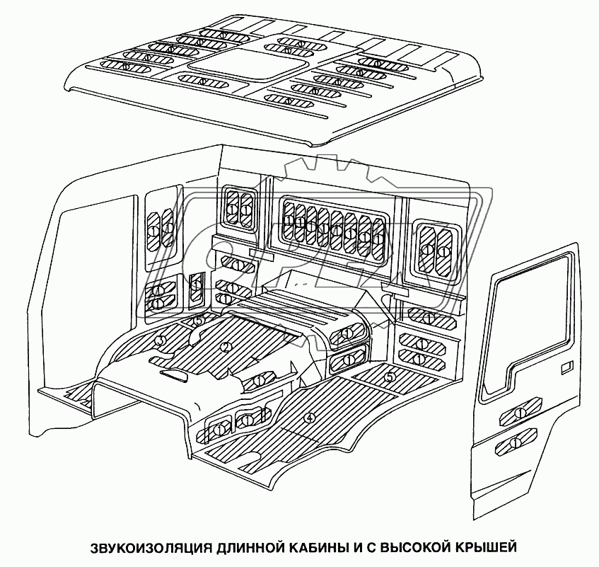 Звукоизоляция длинной кабины и с высокой крышей