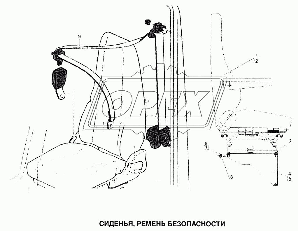 Сиденья, ремень безопасности