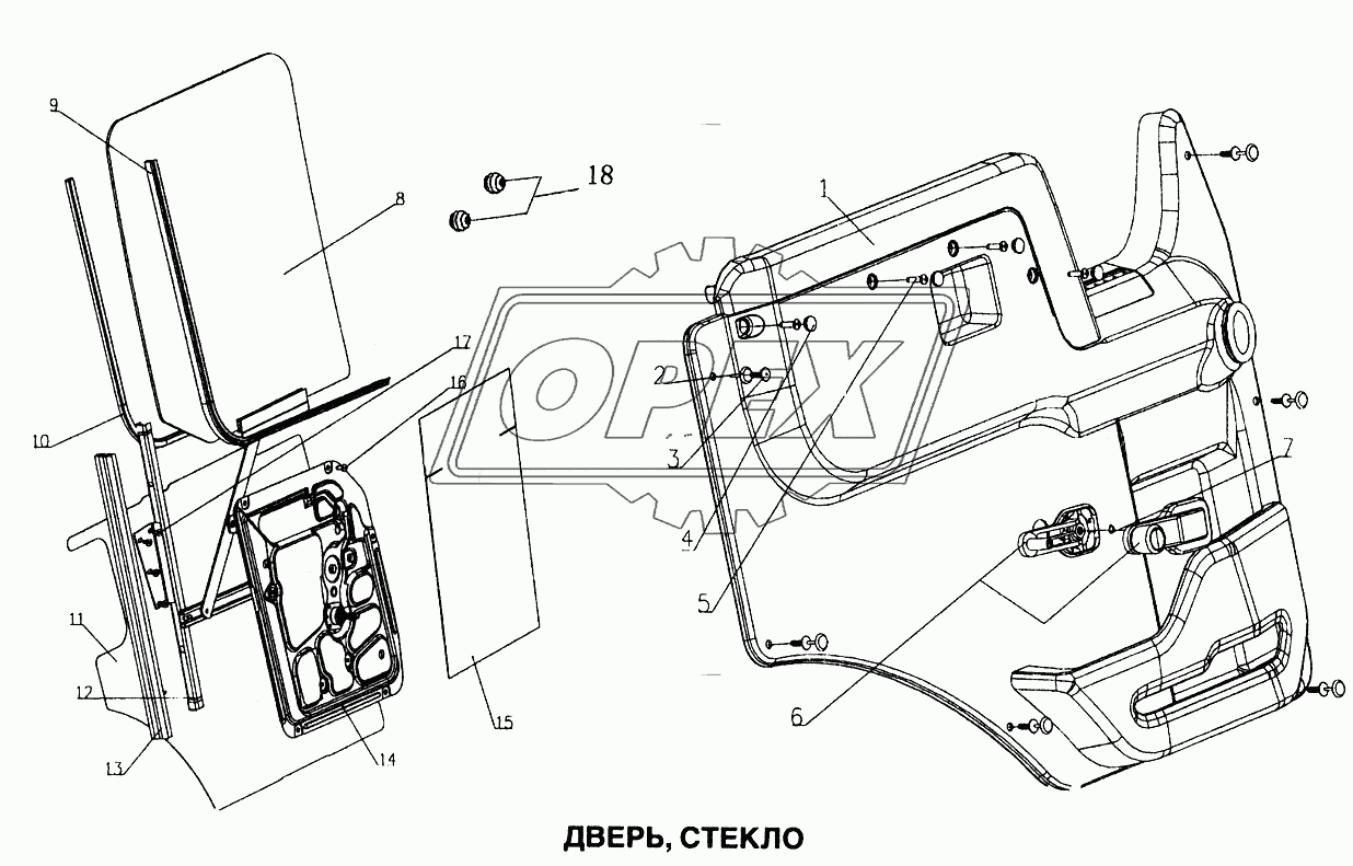 Дверь, стекло 1