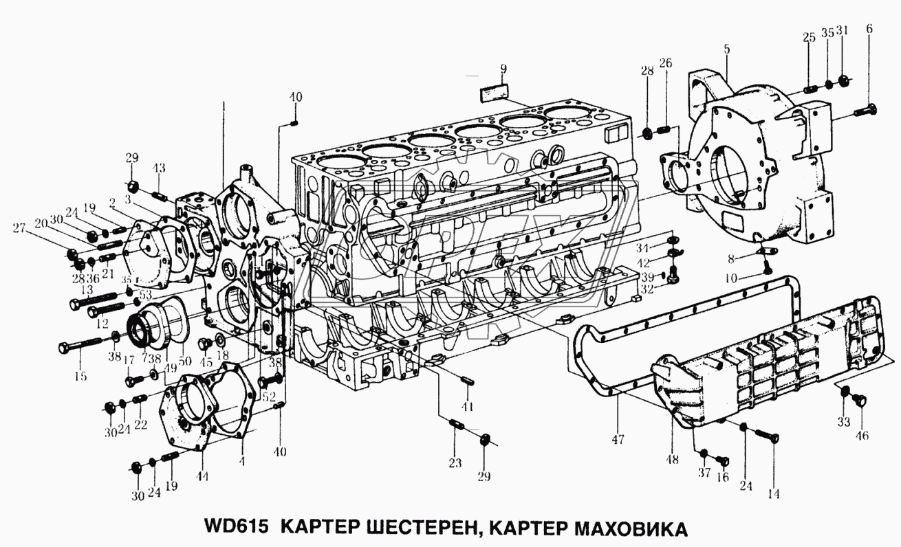 Картер шестерен, картер маховика