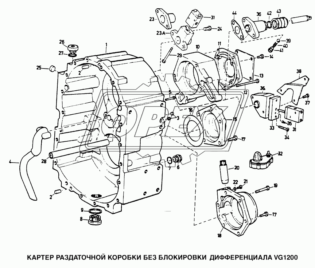 Картер раздаточной коробки без блокировки дифференциала VG1200