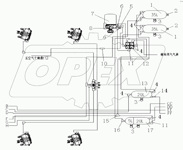  HW8X4 chaiss brake device
