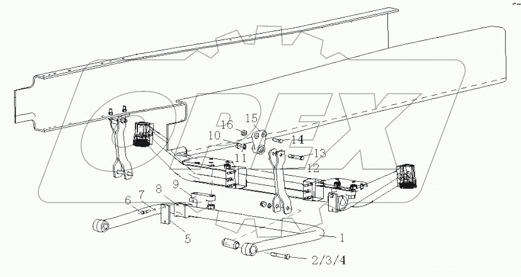  Front axle stabilizer (HOWO)