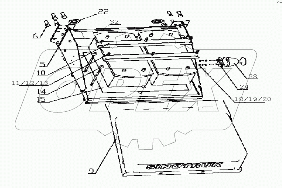  HOWO  battery box assembly