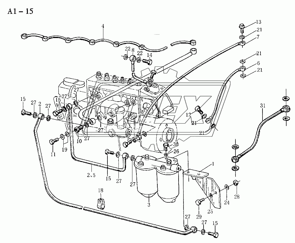 WD615 FUEL LINE (A1-15)