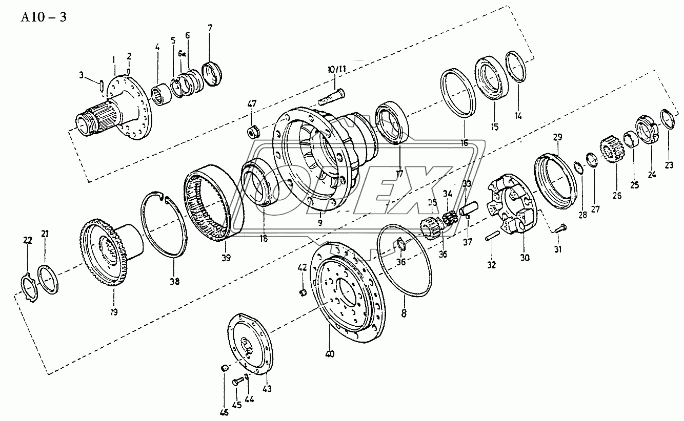 PLANETARY DRIVE OF FRONT DRIVE AXLE (A10-3)