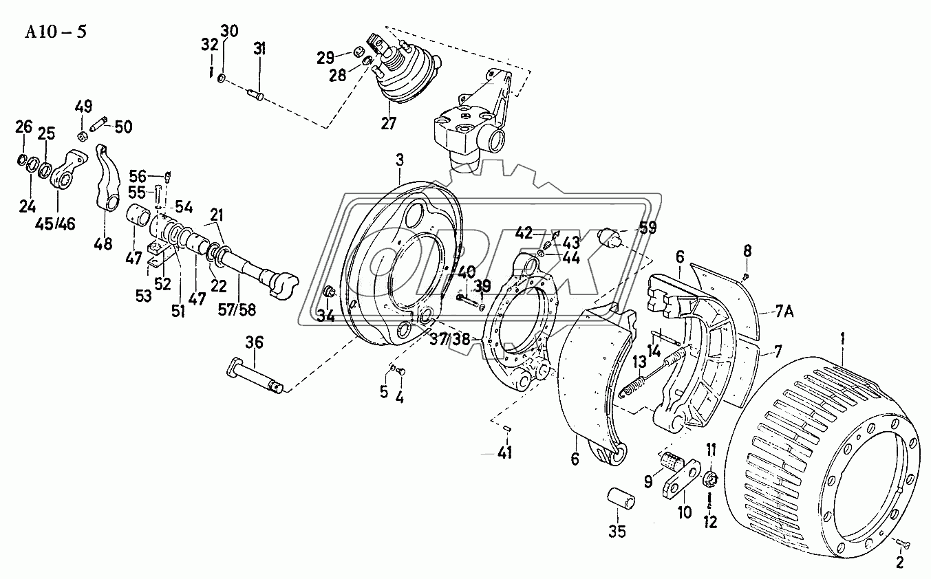 BRAKE FOR FRONT WHEEL DRIVE AXLE (A10-5)