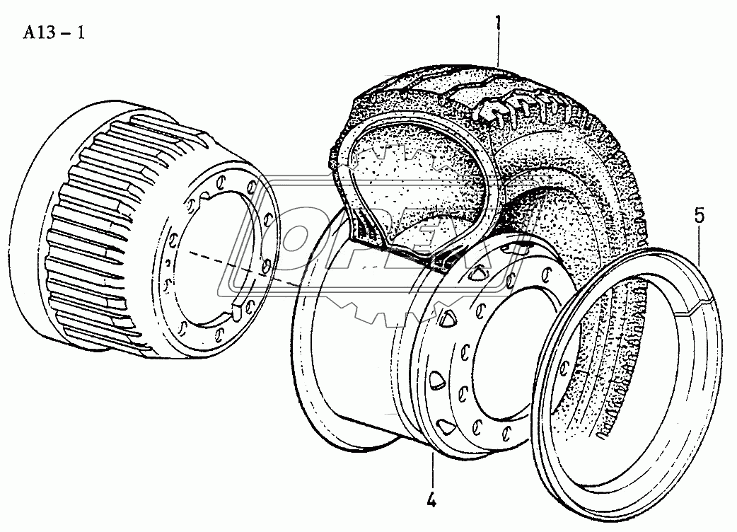 DISC WHEEL AND TIRE (A13-1)