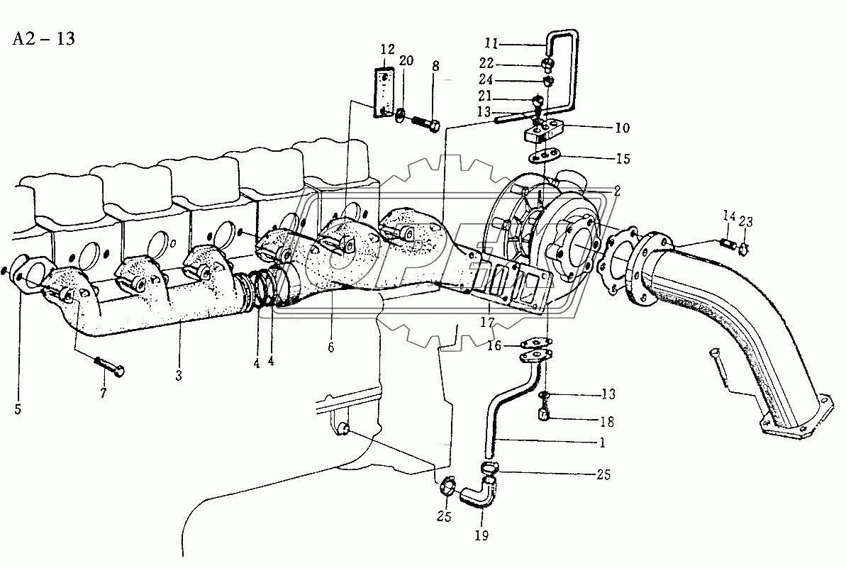 WD618 EXHAUST MANIFOLD (A2-13)