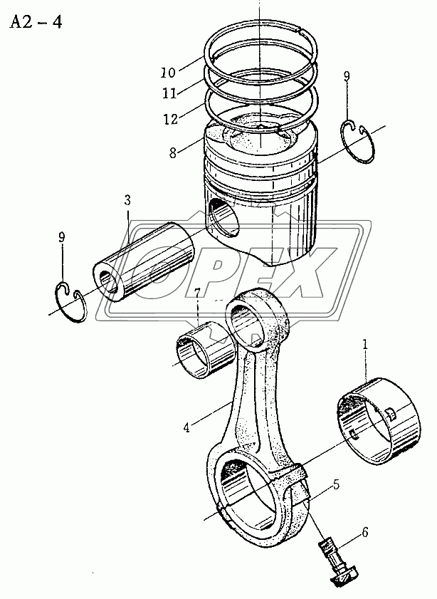 WD618 CONNECTING ROD, PISTON (A2-4)