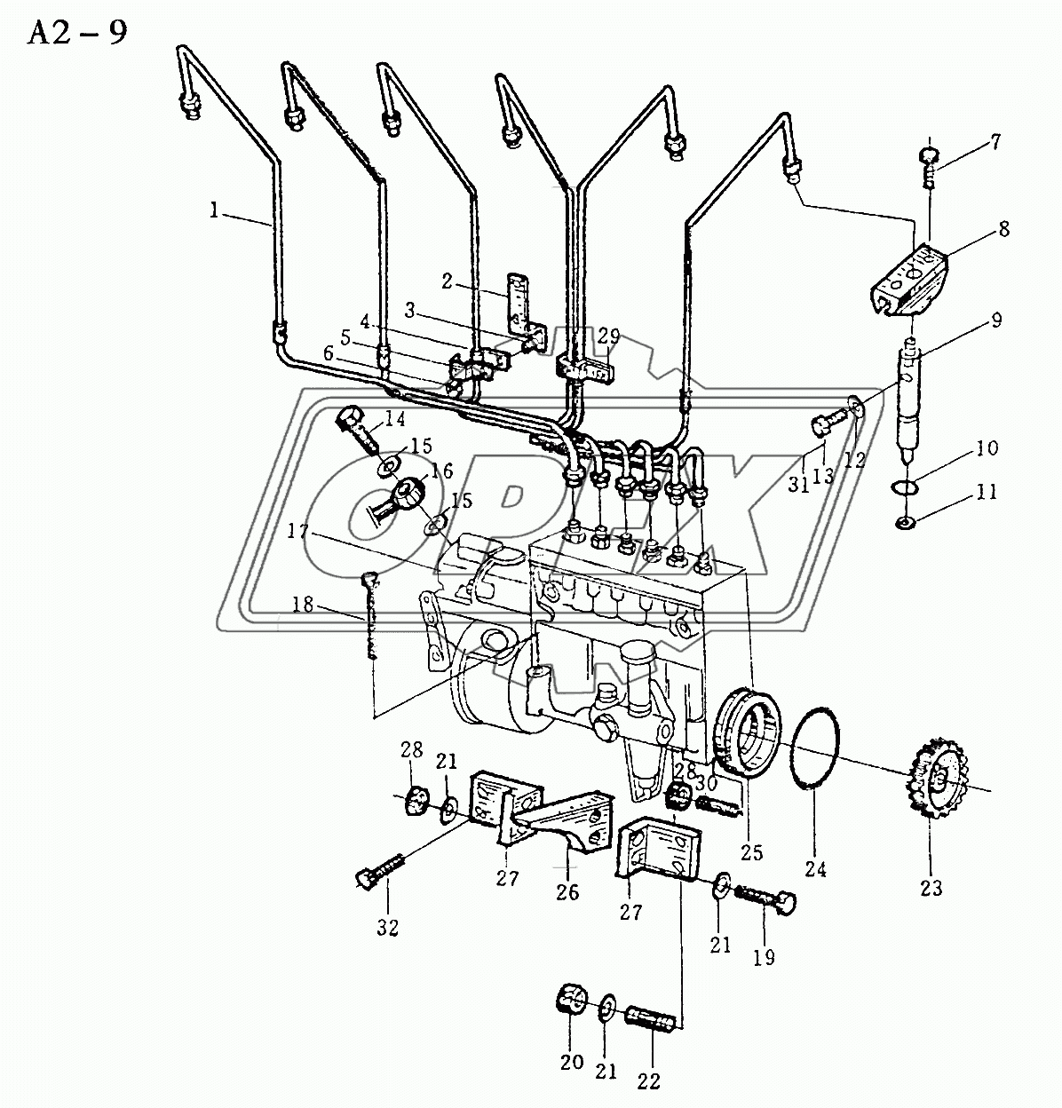 WD618 INJECTION PUMP, INJECTION LINES (A2-9)