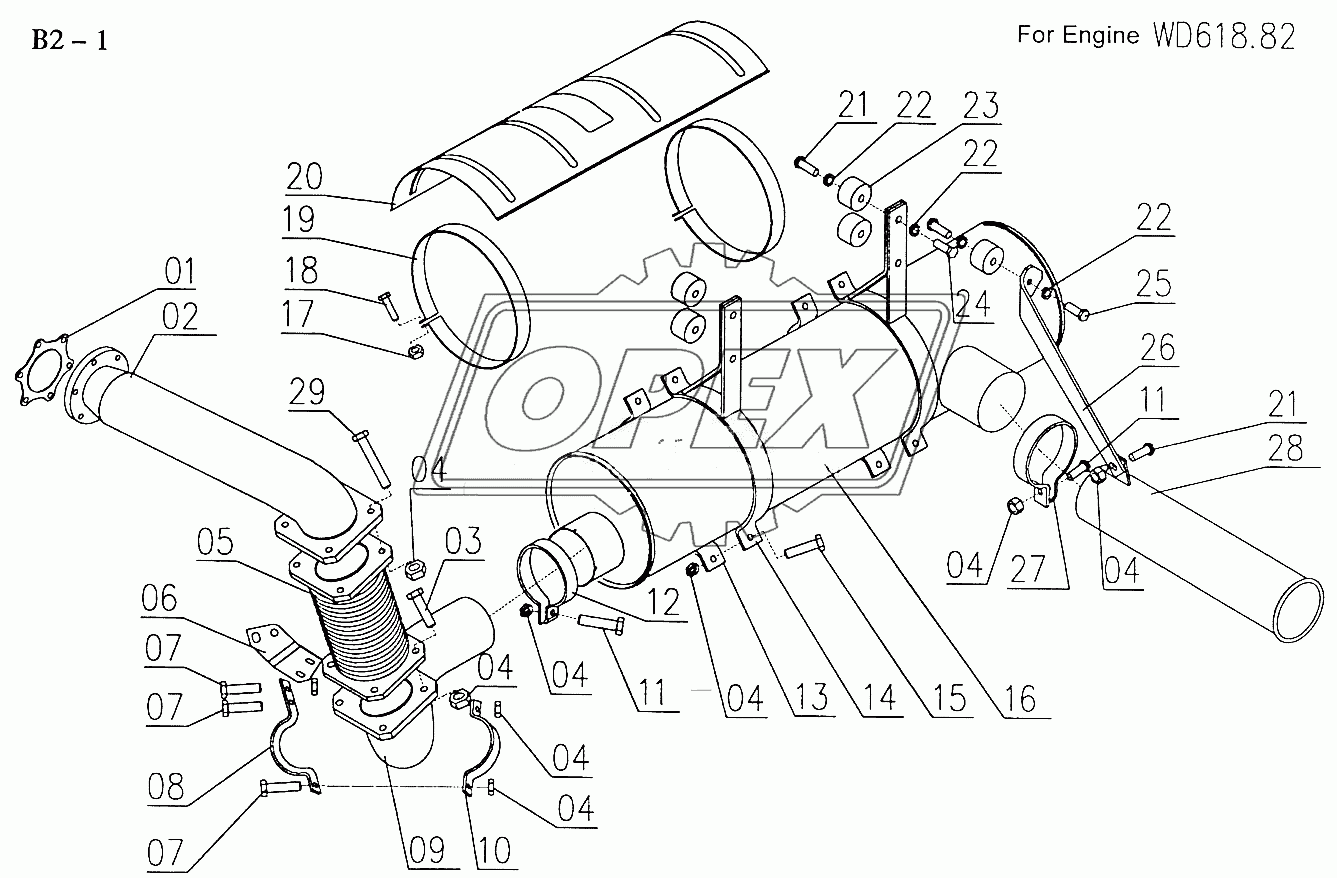 WD168 EXHAUST PIPING (B2-1)