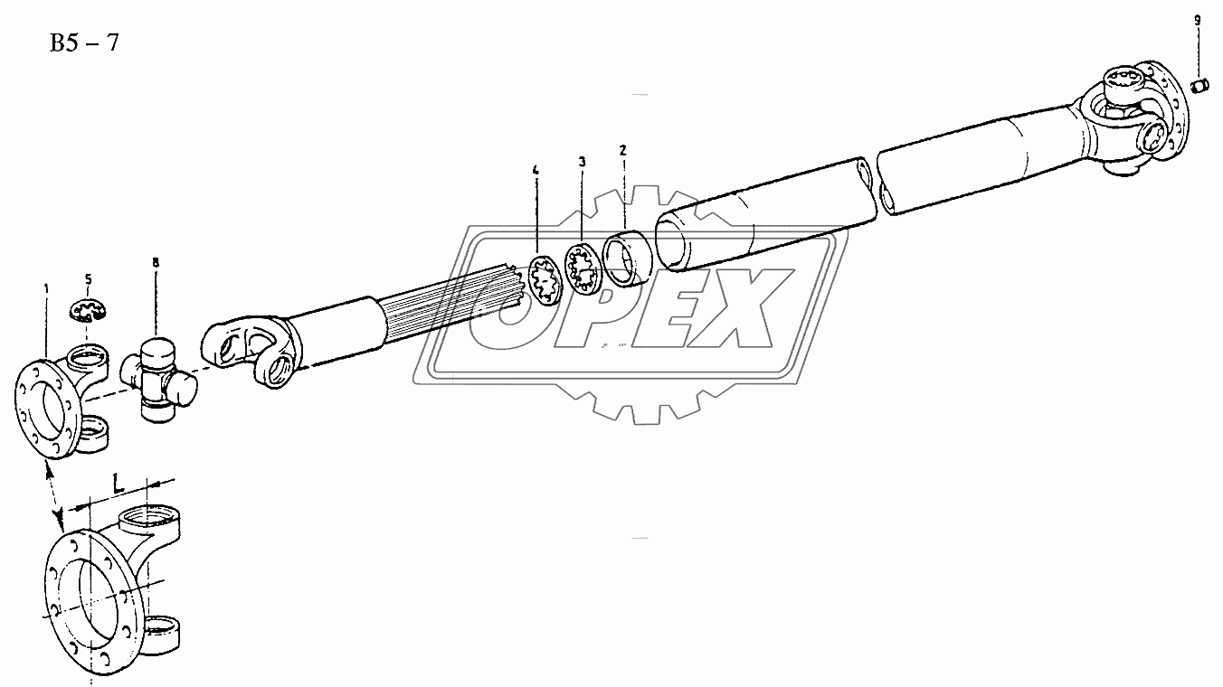 PROPELLER SHAFTS Propeller Shaft with Spider D.Ф62 (B5-7-3)