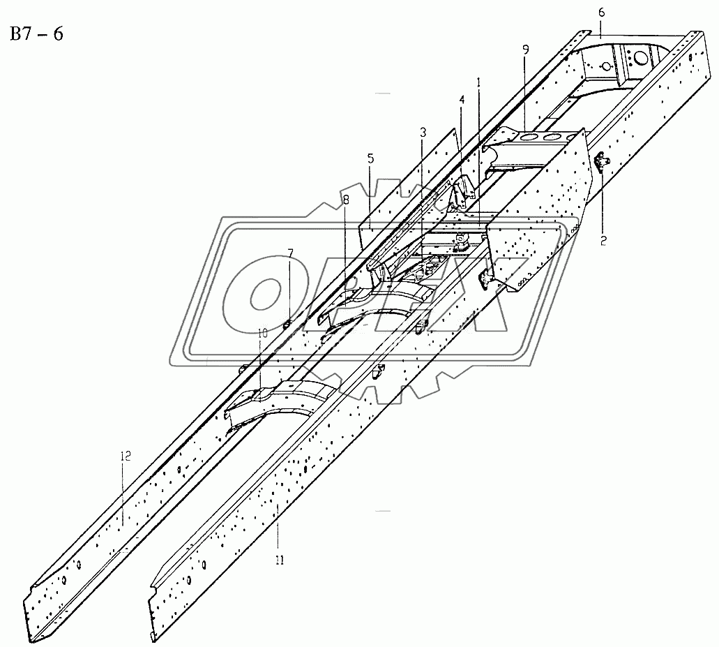 CHASSIS FRAME FOR 6x4 CARGO TRUCK (B7-6)