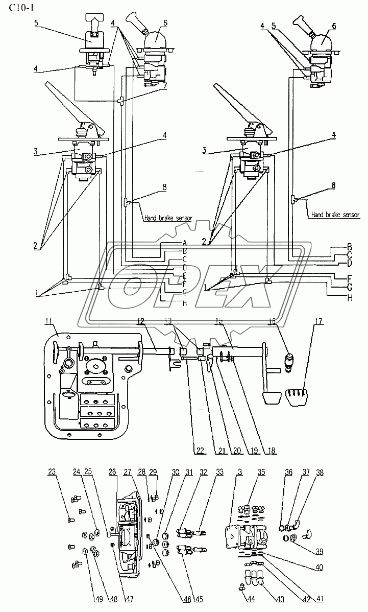 BRAKE MECHANISM IN CAB (C10-1)