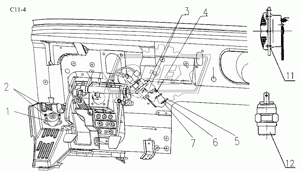 ELECTRICAL EQUIPMENT ON THE CHASSIS (C11-4)