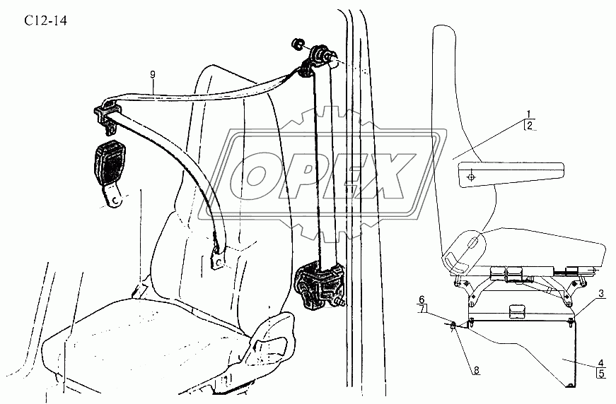 SEATS, SAFETY BELT (C12-14)