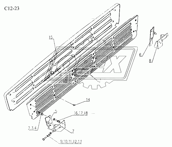 GRILLE OF BUMPER (C12-23)