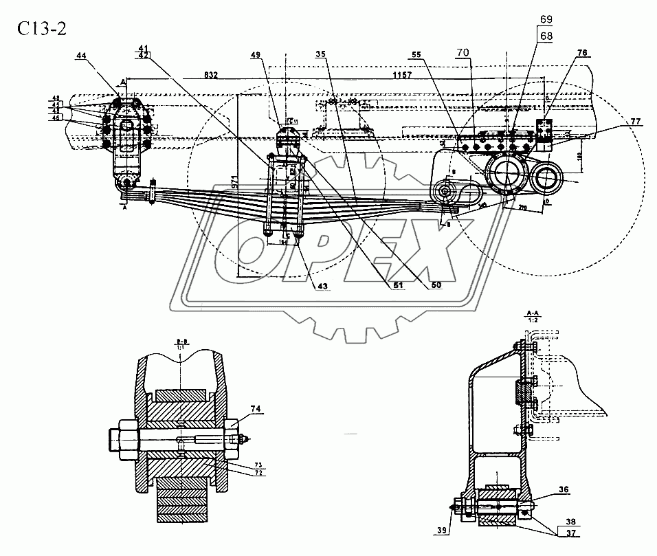 6x2 REAR SPRING (C13-2)