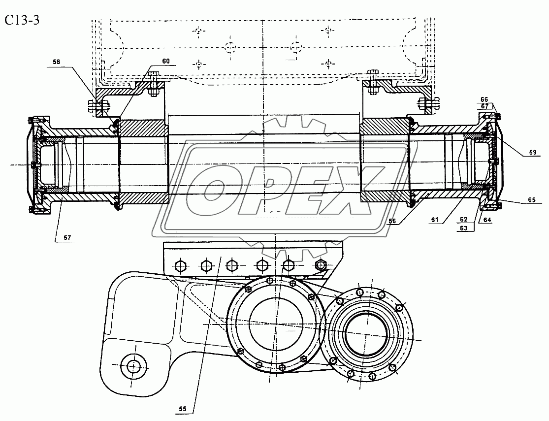 REAR TRAILING AXLE (C13-3)