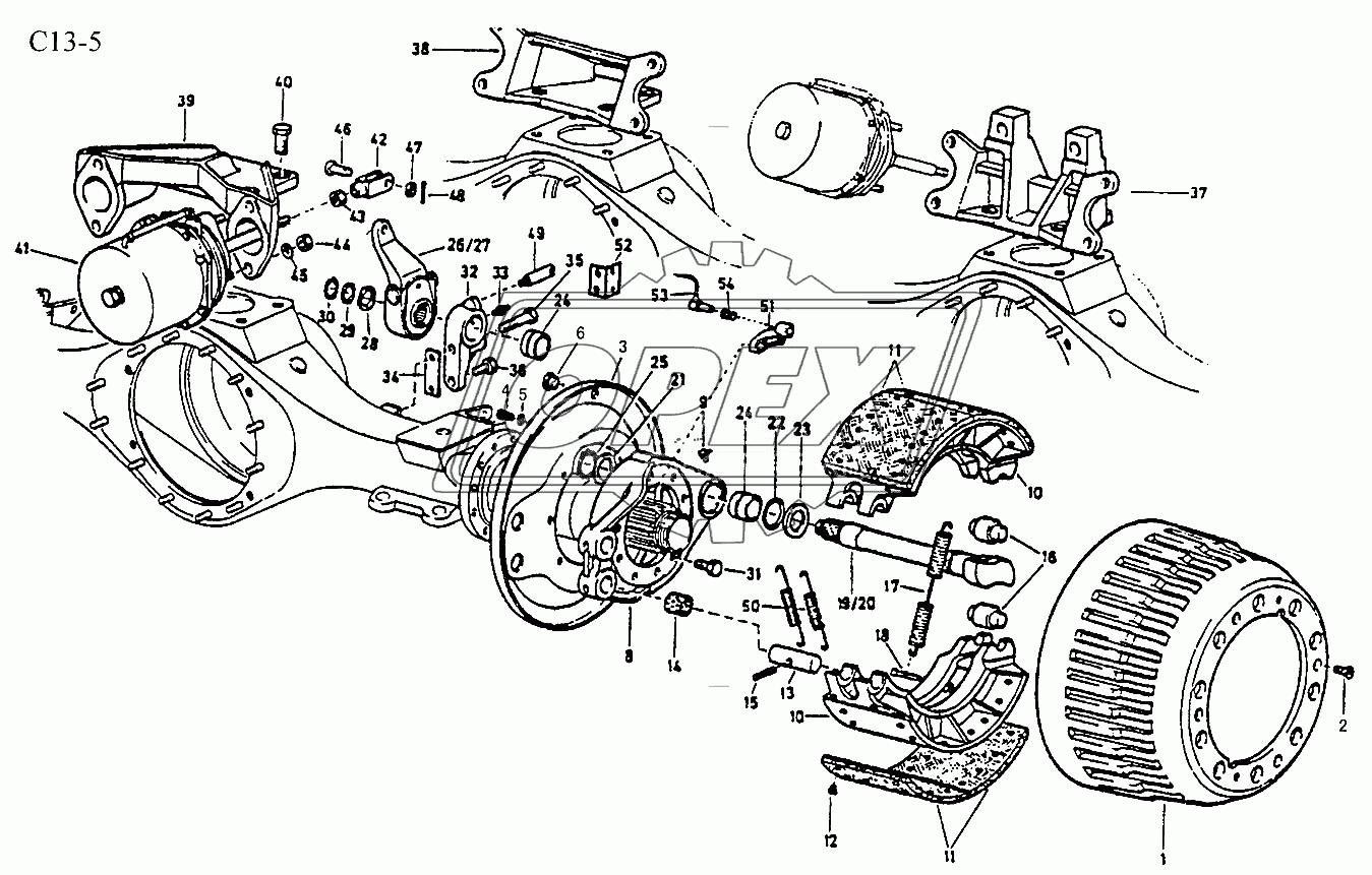 BRAKE OF TRAILING AXLE (C13-5)