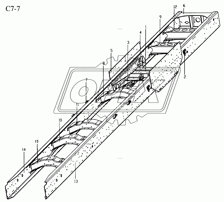 CHASSIS FRAME FOR 6x4 GARGO TRUCK WITH LONG WHEEL BASE (C7-7)