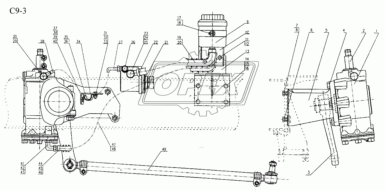 6x2 HYDRAULIC STEERING SYSTEM (C9-3)