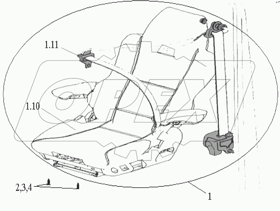  Air suspension left seat