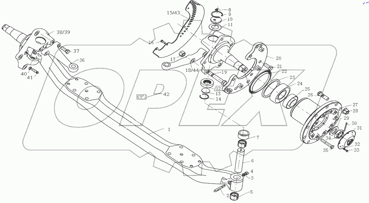  Front axle assembly