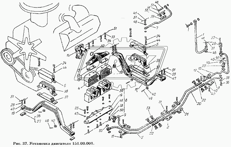 Установка двигателя 151.00.001