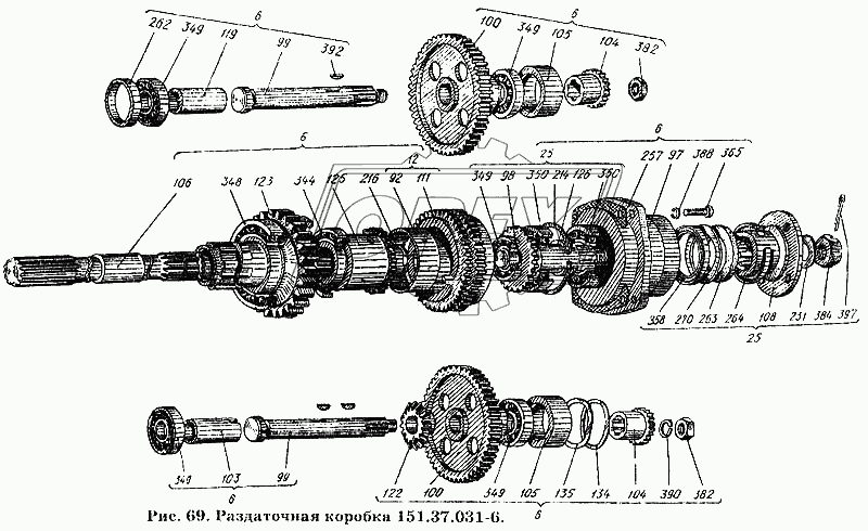 Раздаточная коробка 151.37.031-6