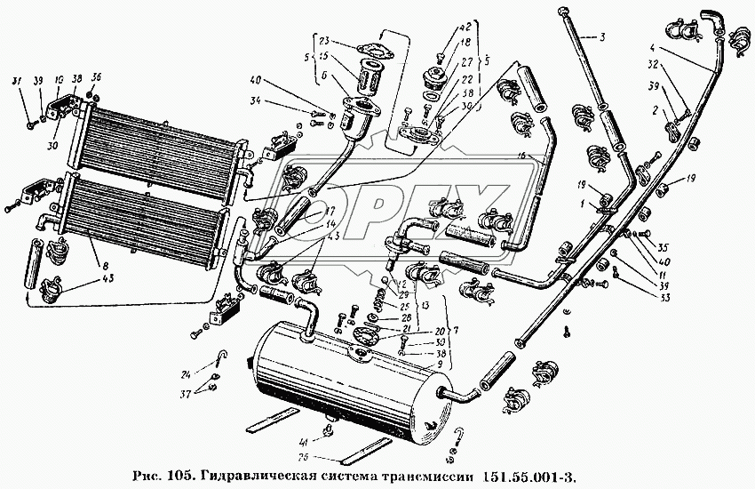 Гидравлическая система трансмиссии 151.55.001-3