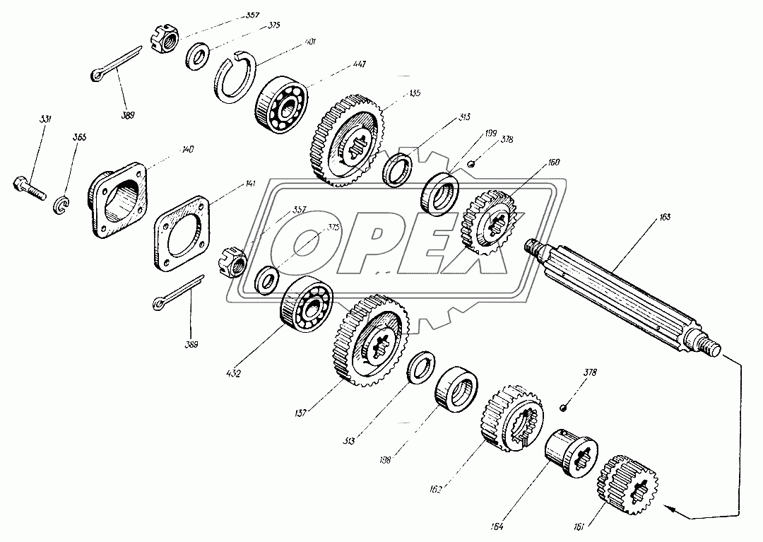 Коробка передач (вал главный) 25ФМ.37.010