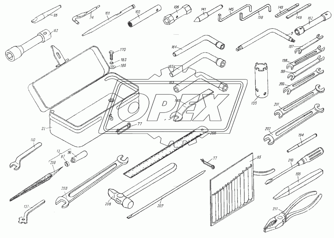Инструмент и принадлежности. Укладка 6.61.001