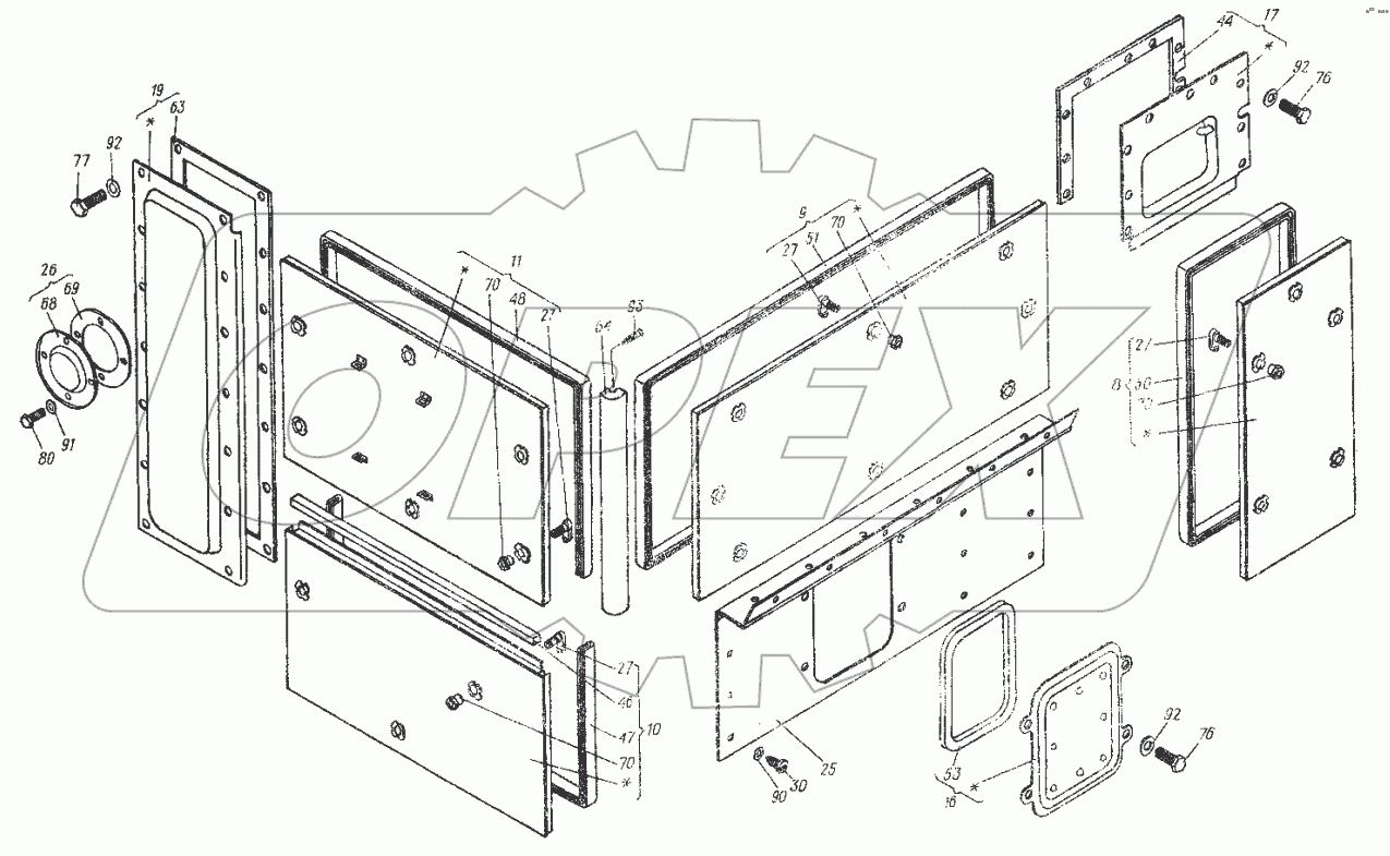 Ограждение двигателя и главной передачи 6.37.001
