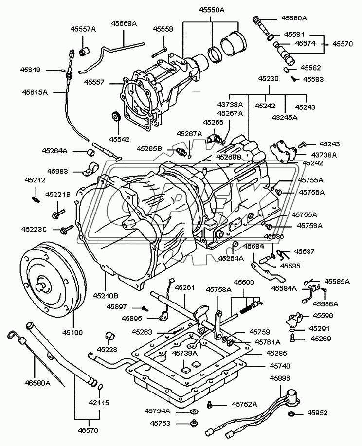 Гидротрансформатор крутящего момента и картер - АКП (03-72LE)