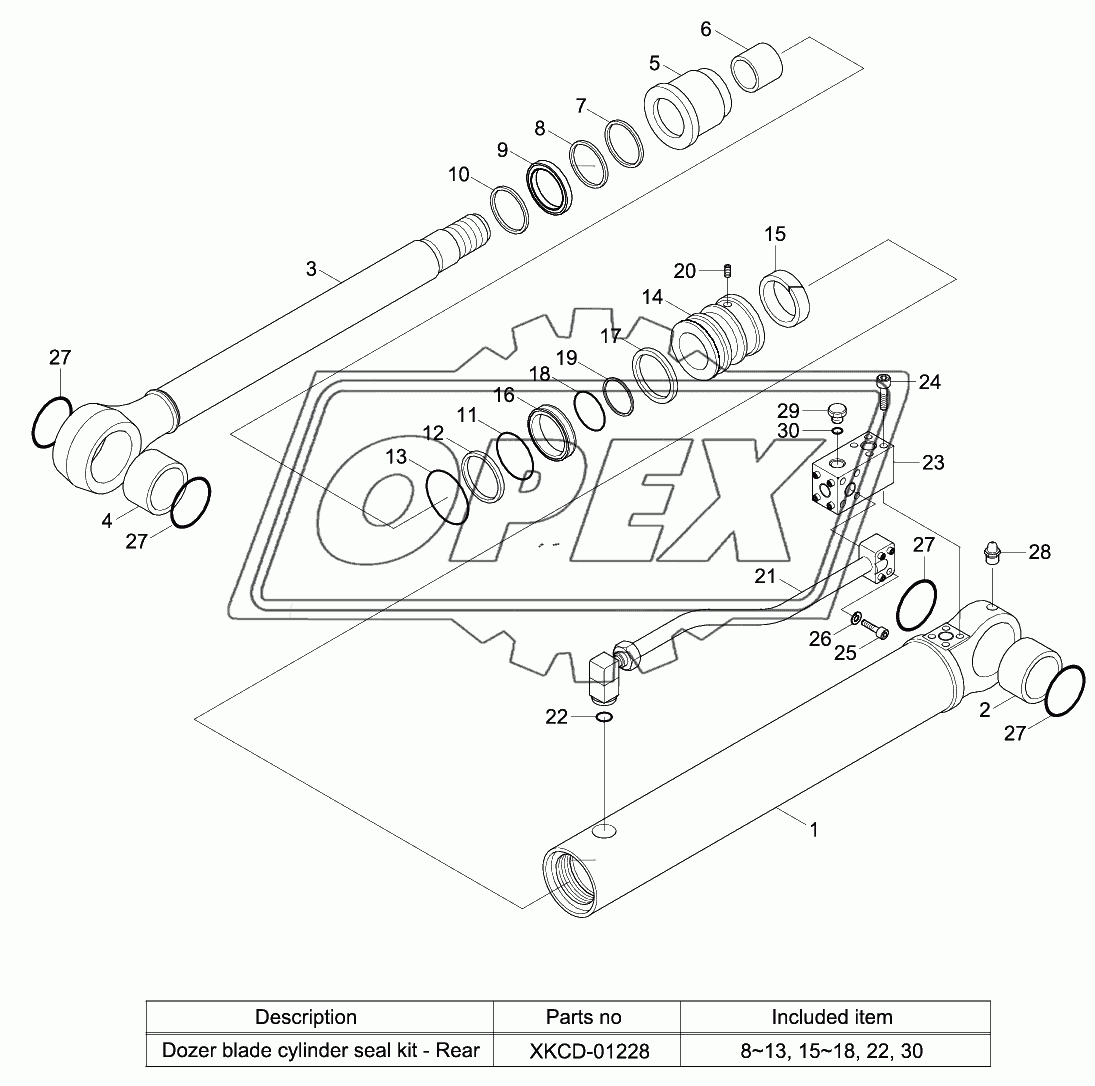 DOZER BLADE CYLINDER-REAR (-#0006)