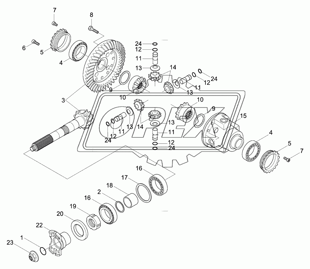 FRONT AXLE DIFFERENTIAL (-#0073)